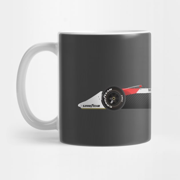 Ayrton Senna's McLaren Honda MP4/5 Illustration by Burro Wheel